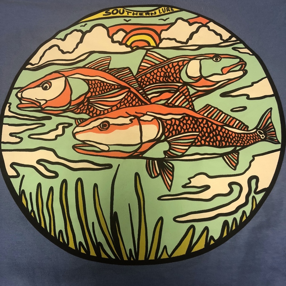 NWT Southern Lure T-Shirt Mystic Blue "Fish Bowl"